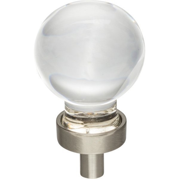 Jeffrey Alexander 1-1/16" Diameter Satin Nickel Sphere Glass Harlow Cabinet Knob G130SN